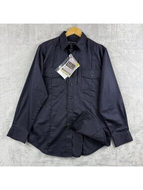 5.11 Tactical Cotton Class B Station Shirt Mens Small Fire Navy LS Duty Work NWT